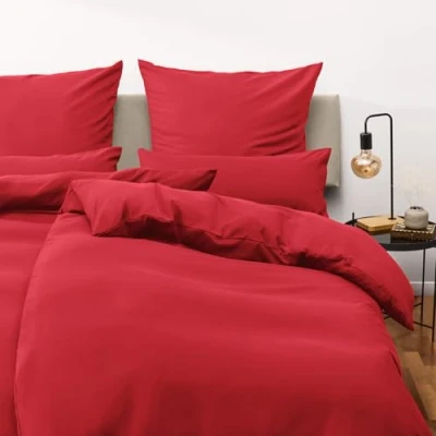 Imagen de Blumtal Juego de Funda Nordica Cama 90 Microfibra Edredon 155x220 y 1 Almohada 70x40, Certificado Oeko Tex, Muy Suave Transpirable Rojo