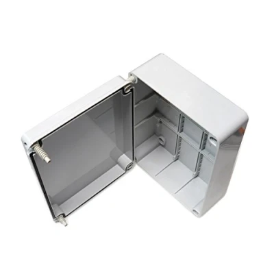 Imagen de ESR Caja de conexiones con tapa abisagrada (240 x 190 90 mm), plástico PVC resistente al agua (IP56), adaptable para cables eléctricos iluminación exteriores