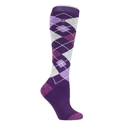 Imagen de HEAT HOLDERS LITE Mujer Invierno Colores Calcetines Largos Termicos para Botas (37 42 EU, Púrpura De Argyle)