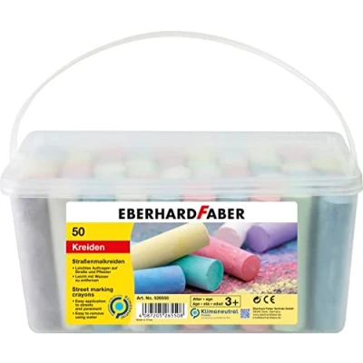 Imagen de Eberhard Faber 526550 Tiza de carretera, cubo 50, 8 colores brillantes carretera