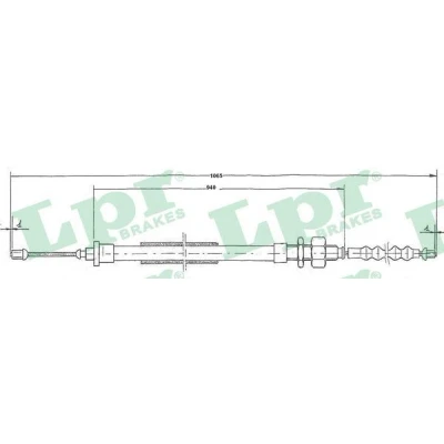 Imagen de LPR C0114B Cable de Freno Mano 1030/945 Discos