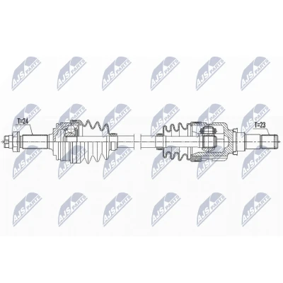 Imagen de NTY NPW TY 127 Árbol de transmisión Eje delantero, izquierda 650 PEUGEOT: 107 Hatchback, TOYOTA: Aygo