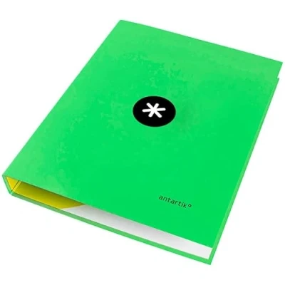 Imagen de Carpeta liderpapel antartik a4 forrada 4 anillas 25 mm redondas color verde