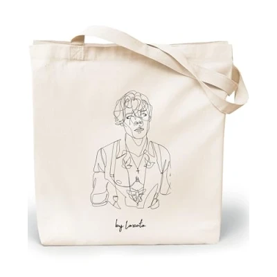 Imagen de Loxato Bolsa de Tela Algodón Grande Tote Bag Bandolera Bonita para Mujer Natural 100% Bolsas Reutilizables Extra Ancho 8cm Asas Largas 70cm 220 gr/m2
