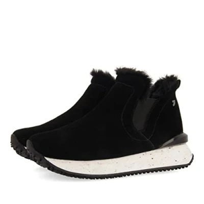Imagen de Sneakers Negras Tipo botín con Detalle de Pelo para Mujer JONDAL