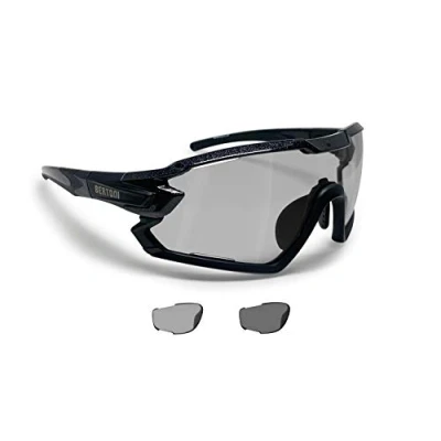 Imagen de BERTONI Gafas Ciclismo Running MTB Esquí Tennis Padel Polaridas Fotocromaticas Mod. Quasar (Negro/Fotocromaticas Polarizadas)
