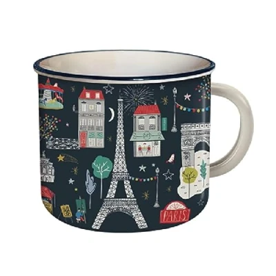 Imagen de KIUB Taza Paris Tour Eiffel Diseño de todos los símbolos París y Francia Vista nocturna Material porcelana fina Capacidad 420 ml