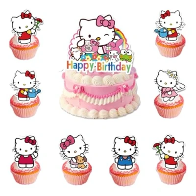 Imagen de Decoracion para Tartas Infantiles,25 Piezas Cumpleaños, Decorar de Adornos Cumpleaños,Temas Animación Populares (L)