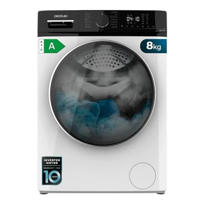 Imagen de Cecotec Lavadora de Carga Frontal 8 Kg Bolero Dresscode 8610 Inverter A, Capacidad, 1400 Rpm, Clase Función Con Vapor, Motor Plus, 15 Programas, Optimiza Nivel Agua y Lavado
