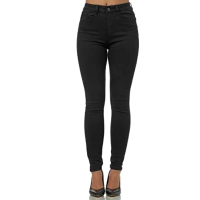 Imagen de Elara Jeans para Mujer Elástico Cintura Alta Skinny Chunkyrayan Azul EL01 1 Deepblue 48 (4XL)