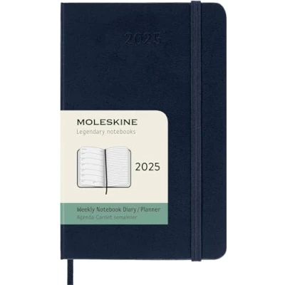 Imagen de Moleskine Weekly Planner, Agenda Semanal con Espacio para Notas 12 Meses 2025, Tapa Dura y Cierre Elástico, Color Azul Zafiro, Formato Bolsillo 9x14 cm