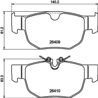 Imagen de HELLA 8DB 355 044 381 Juego de pastillas freno preparado para indicador desgaste JAGUAR: F Pace, LAND ROVER: Range Rover Velar