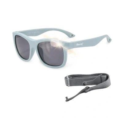 Imagen de Maesy Gafas de sol Luca Baby 1 3 años Flexibles Correa elástica ajustable Protección polarizada UV400 Niños y niñas pequeños Cuadradas (Azul claro)