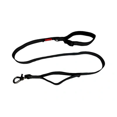 Imagen de KONG correa para perros segura I negro, con elementos reflectantes, de guía dos correas mano, correr mosquetón resistente, ancho 10 mm, tamaño M