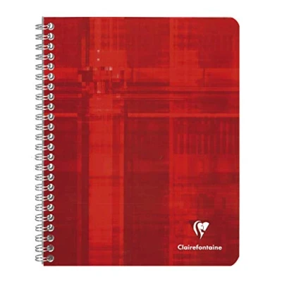 Imagen de Clairefontaine 882C Un cahier à spirale 120 pages 16,5x21 cm 90g petits carreaux avec marge, couverture carte pelliculée couleur aléatoire