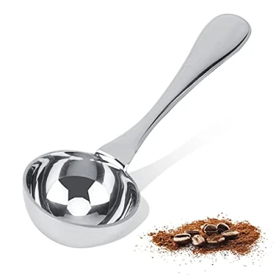 Imagen de cuchara medidora de café acero inoxidable, cafe molido cucharada para granos o té con mini cucharas mango largo hornear medidas en polvo (25ml)