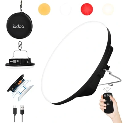 Imagen de Linterna Camping LED, 9900mAh Power Bank Recargable Lámpara ,2000LM Foco para Tienda, IP65 Impermeable Portátil Luz de Emergencia Pesca,Senderismo,Apagón (60w Con Control Remoto)