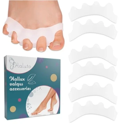 Imagen de HALUTO 3 pares / 6 piezas Separador dedos pie Separadores de los pies Corrector martillo y juanetes Toe spacer separator