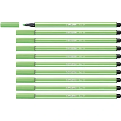 Imagen de Rotulador premium STABILO Pen 68 Caja con 10 unidades color esmeralda claro