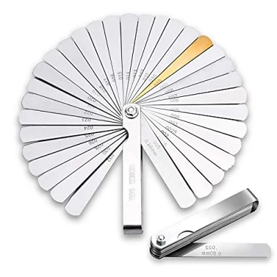 Imagen de CZ Store Juego de Galgas Espesores Set 32✮✮GARANTÍA POR VIDA✮✮ Calibrador Fijo Acero Inoxidable para Motores, Herramienta Plegable Medir Grosor Entre Amortiguadores, Etc