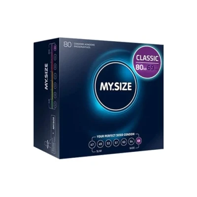 Imagen de MY.SIZE Classic Condones talla 7 I Ancho 69 mm Megapack 80 unidades Preservativos premium extra delgados ultra sensibles y delicados Grosor 0,07 veganos