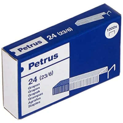 Imagen de Grapas petrus n 24 (23/6) cobreada para grapadora 1600 caja de 1000 unidades
