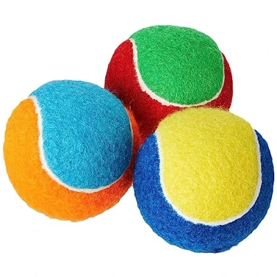 Imagen de Petface Squeaky Tennis Balls for Dogs Pelotas de Tenis chirriantes, Caucho, Multicolor, 3 Unidades,