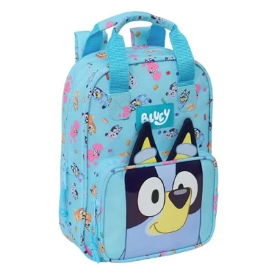 Imagen de Safta BLUEY Mochila Infantil, con Asas, Fácil Limpieza, Ideal para Niños de Diferentes Edades, Cómoda y Versátil, Calidad Resistencia, 20x8x28 cm, Color Celeste