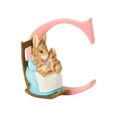 Imagen de Peter Rabbit, Figura de coneja con conejito y Letra &quot;C&quot; para colgar, Home Deco, Enesco