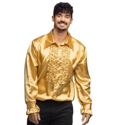 Imagen de Boland camisa disco con flecos, hombre, disfraz, fiesta, movimiento Schlager, años 70, fiesta temática, carnaval