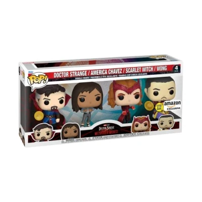 Imagen de Funko Pop! Marvel: 4 Pack Includes America Chavez, The Scarlet Witch, Wong, and Doctor Strange Exclusiva Amazon Figura de Vinilo Coleccionable Idea Regalo Mercancia Oficial Movies Fans