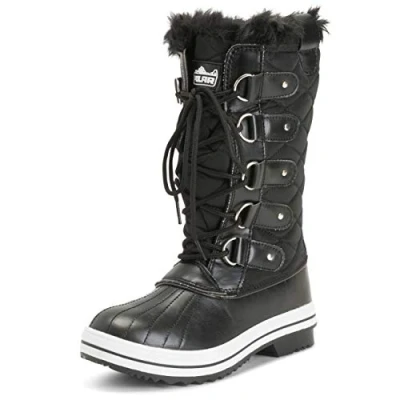 Imagen de Polar Mujer Nieve Bota Nylon Alto Winter Impermeable Calentar lluvia Negro 7 40 CD0025