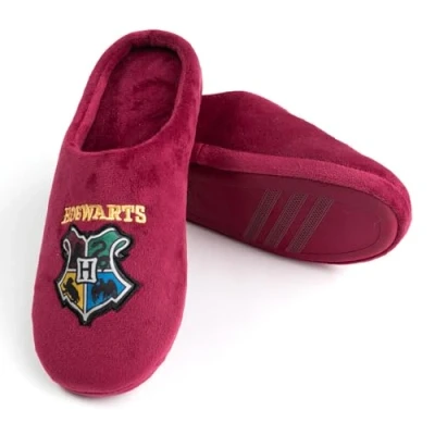 Imagen de Zapatillas de casa para mujer Harry Potter Hogwarts Mocasines con pompones, color burdeos rojo, burdeos, 37/38 EU