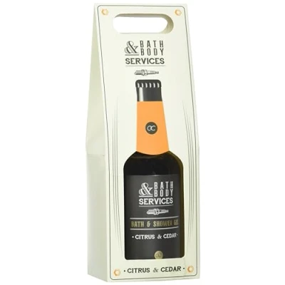 Imagen de accentra gel de ducha Bath &amp; Body Services en imitación botellas cerveza, incluye caja regalo, 360 ml, baño y para hombres