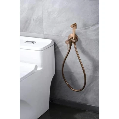 Imagen de MICE Grifo Monomando de Bidet empotrado Ducha Higienica Griferia baño bide para agua caliente/Frio Serie LIne Oro Rosa Cepillado RDD038/ORC