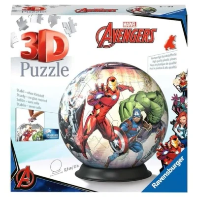 Imagen de Ravensburger Puzzle Ball 3D, Avengers, con Soporte, Maqueta para Adultos y Niños de 6+ Años, Rompecabezas 73 Piezas