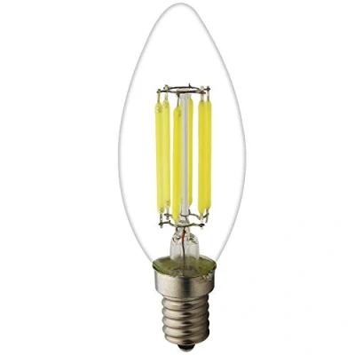 Imagen de Bombillas de filamento LED E14, 2 W, 4 W y 6 (equivalente a 20 40 60 W), 6000 K (blanco frío), 360, 230 V CA, cristal