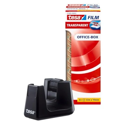 Imagen de Portarrollos Smart Negro + 8 rollos tesafilm® Transparente 33m : 19mm