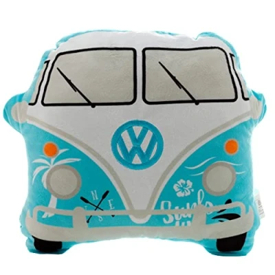 Imagen de Puckator Coussin Peluché Volkswagen Van Bus Combi VW T1 Surf Adventure Cojines, Poliéster, Multicolor, único