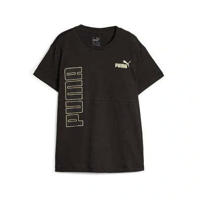Imagen de PUMA Power Logo Love Colorblock tee G Camisa, Niñas, Negro Black