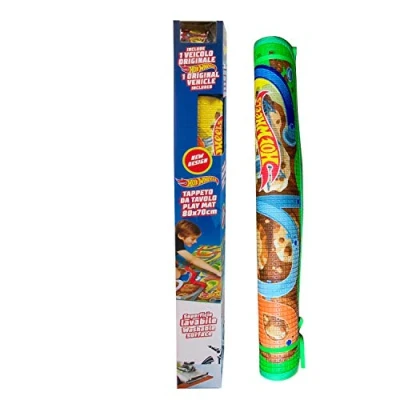 Imagen de ODS 42022 Hot Wheels Alfombra de Mesa Lavable con 1 Coche, Large (42022)