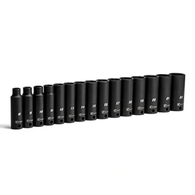 Imagen de Capri Tools juego de llaves impacto profundo métricas 3/8 pulg (15 piezas), / 8 22 mm (CP53000 15MD)
