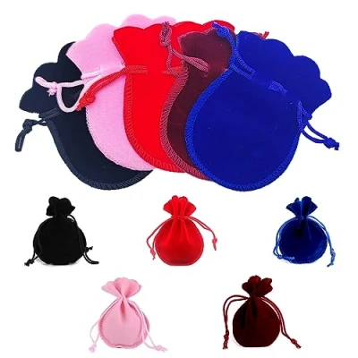Imagen de XCSJ 20 Pcs Bolsas Terciopelo Para Guardar Joyas De Joyería Con Cordón Regalo Dulces Pequeños Partido Boda Favores9 * 7 Cm (Multicolor)