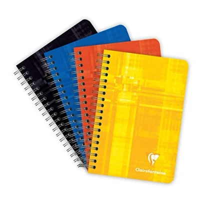 Imagen de Clairefontaine 8500C Un carnet à spirale 180 pages 9x14 cm 90g unies blanches, couverture carte pelliculée couleur aléatoire