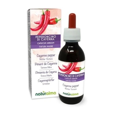 Imagen de Pimienta de Cayena (Capsicum annuum) frutos Tintura Madre sin alcohol Naturalma Extracto líquido gotas 120 ml Complemento alimenticio Vegano