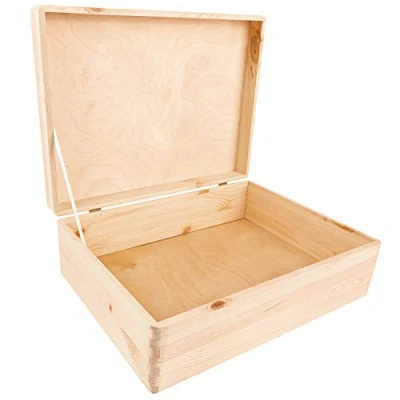 Imagen de Creative DECO XL Grande Caja Madera Decorativa Almacenaje con Tapa 40 x 30 14 cm (+/ 1cm) Cofre Decoración Decoupage Navidad Documentos, Objetos, Juguetes, Herramientas EN Bruto SIN LIJAR