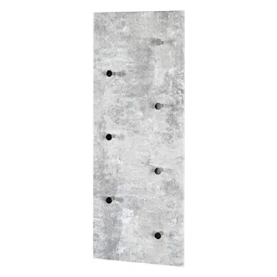 Imagen de HAKU Möbel Perchero de pared aspecto hormigón, cromo, MDF, metal Dim.: AN 80 cm x AL 30 P 6 cm, Estilo: Moderno