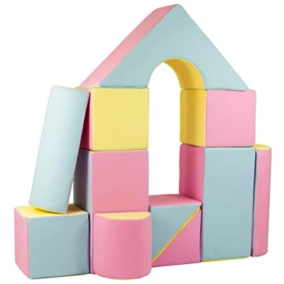 Imagen de Velinda Set de 11 blocs en Mousse pour le jeu, creches, écoles maternelles (Couleur: Rose, Bleu, Jaune (Pastel))