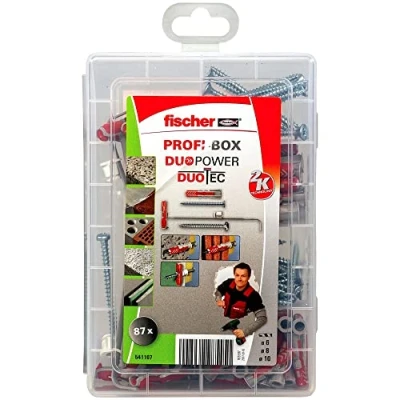 Imagen de fischer caja de tacos y tornillos, Rojo, 87 uds
