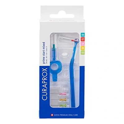 Imagen de Curaprox Interdentalbürsten CPS prime plus Mix Set, 0.6 1.1 mm Durchmesser, 2.2 5 Wirksamkeit, Set mit Zahnzwischenraum Bürsten und Halter UHS 451